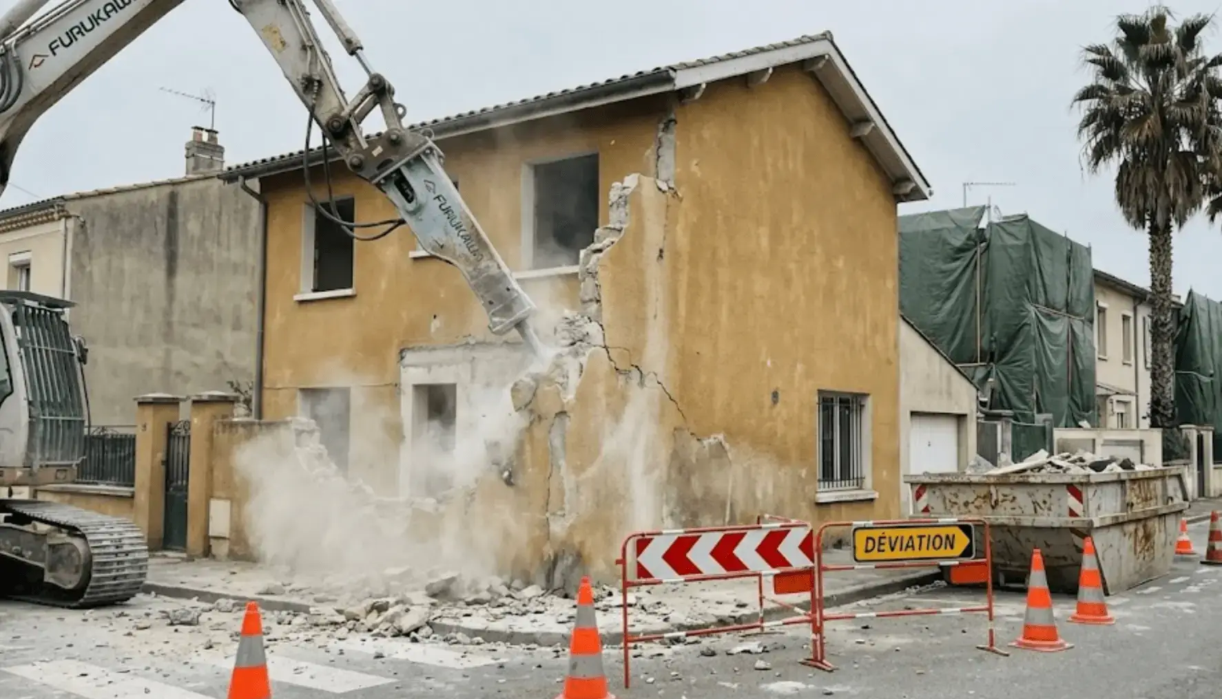 Démolition bâtiment pelle de démolition Nice